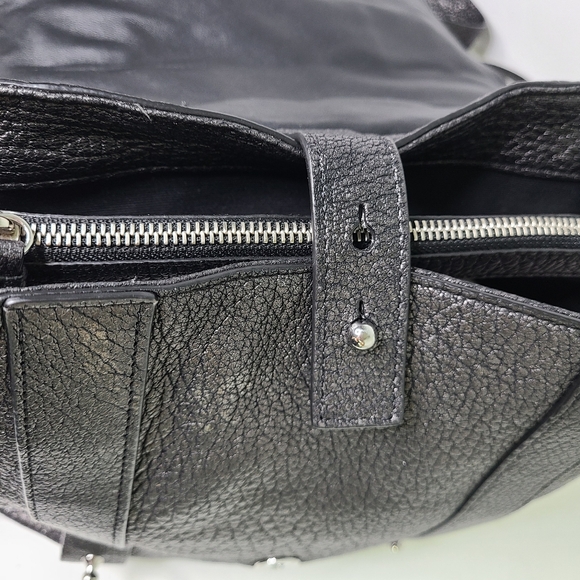 All Saints Vincent Pewter Dark Silver Metallic Top Handle Backpack - Picture 8 of 16